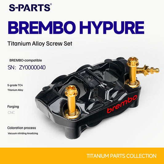 SPARTS Titanium Bolt Kit Compatible with BREMBO HYPURE Caliper - Indigo