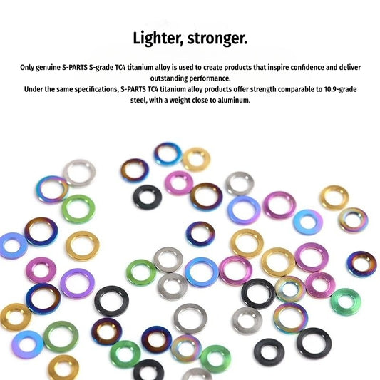 S-PARTS M3 / M4 / M5 / M6 / M8 / M10 / M12 TC4 Titanium Flat Washers forMotorcycles & Bicycles