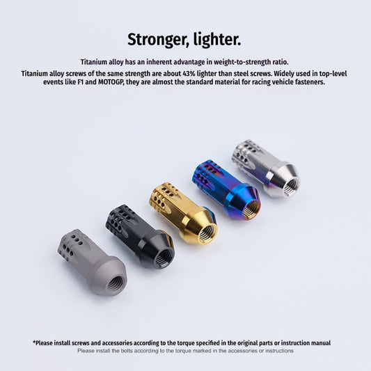 S-PARTS Titanium M12 Car Wheel Lug Nut Set