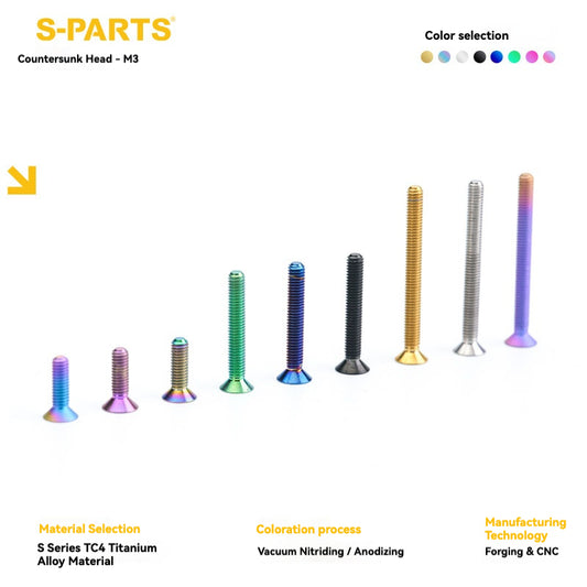 SPARTS Series M3 L6-30 Countersunk Titanium Bolt for motocycle