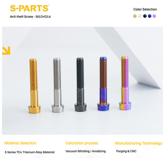 SPARTSTitanium Anti-Theft Fasteners M10×L20-80 D16 P1.25 – Brake Caliper Locking Screw for Motorcycle