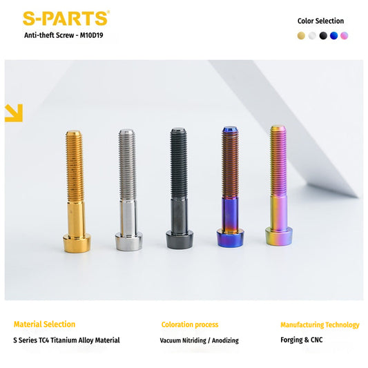 SPARTS Titanium Anti-Theft Fasteners M10 D19×L20-65 P1.5 – Brake Caliper Locking Screw for Motorcycle