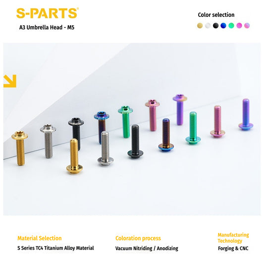 SPARTS A3 M5×L6-50 D10 Titanium Button Head Bolt for Motorcycle & Bicycle Lightweight Custom Fasteners