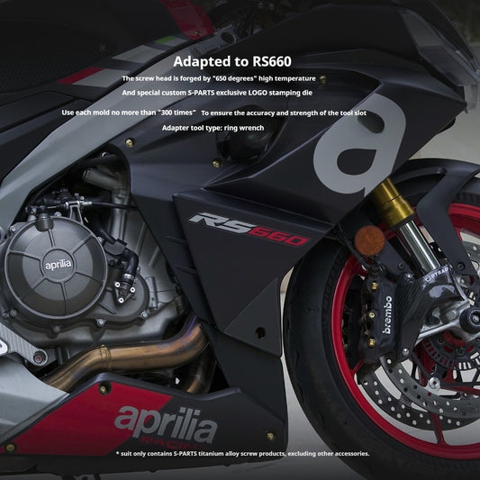 S-PARTS Titanium Complete Bolts Hardware Kit for Aprilia RS660 (2021+)