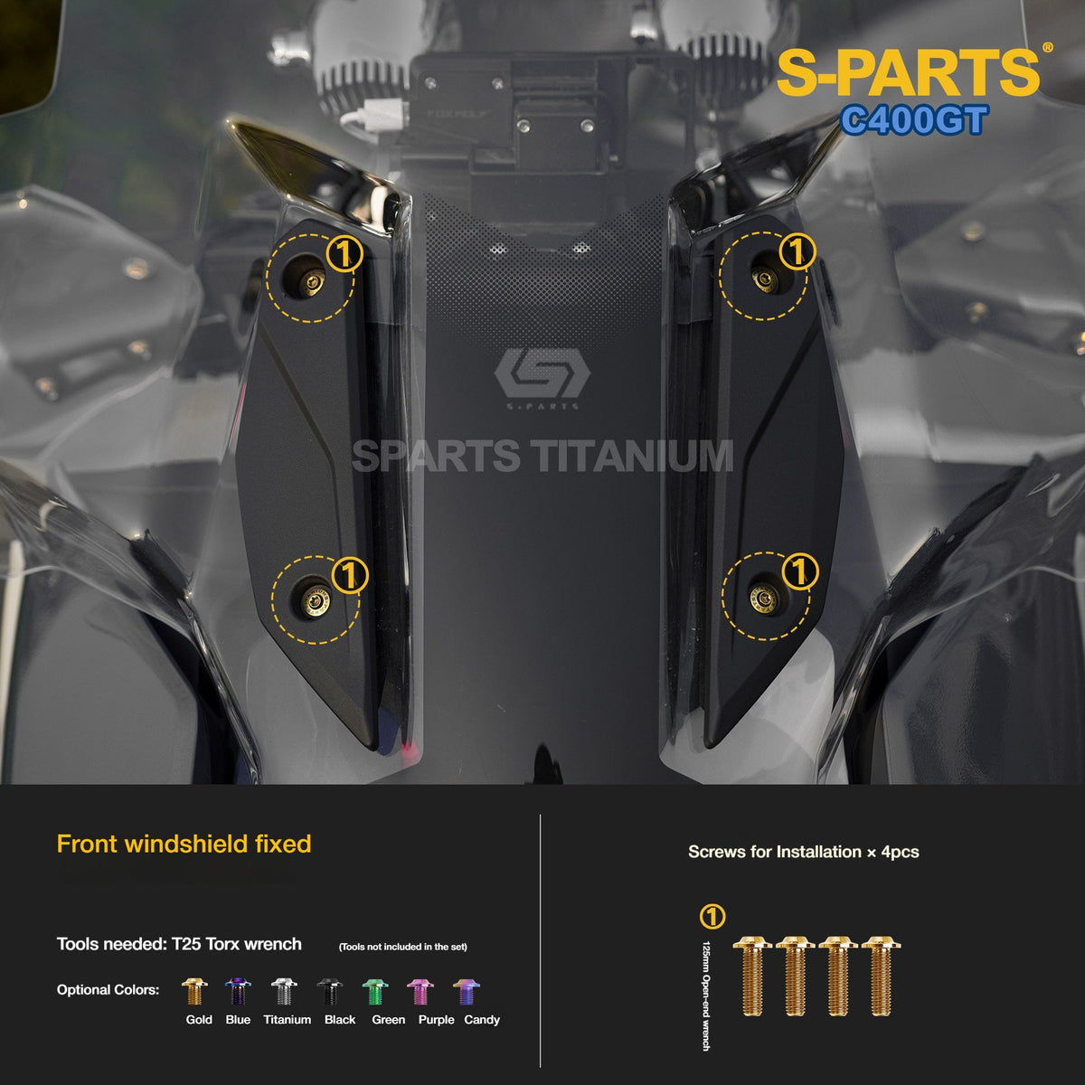 SPARTS Titanium Bolts Kit for BMW C400GT | Brake Calipers, Disc Rotors & Upgrade Accessories