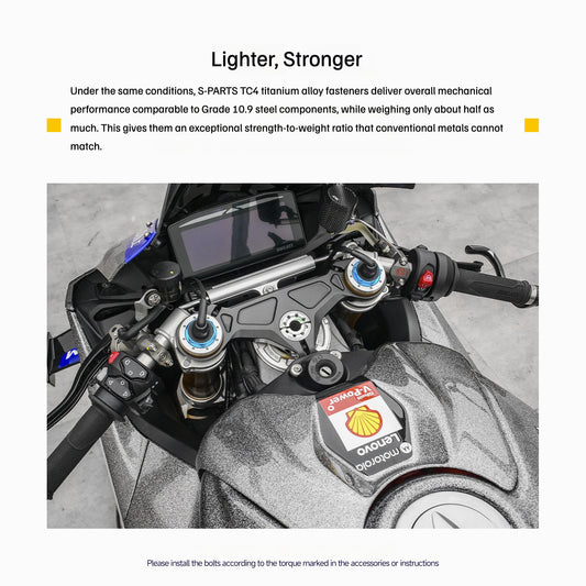 S-PARTS Titanium Front Fairing and Cockpit Fastener Kit for Ducati Panigale V4S 2025