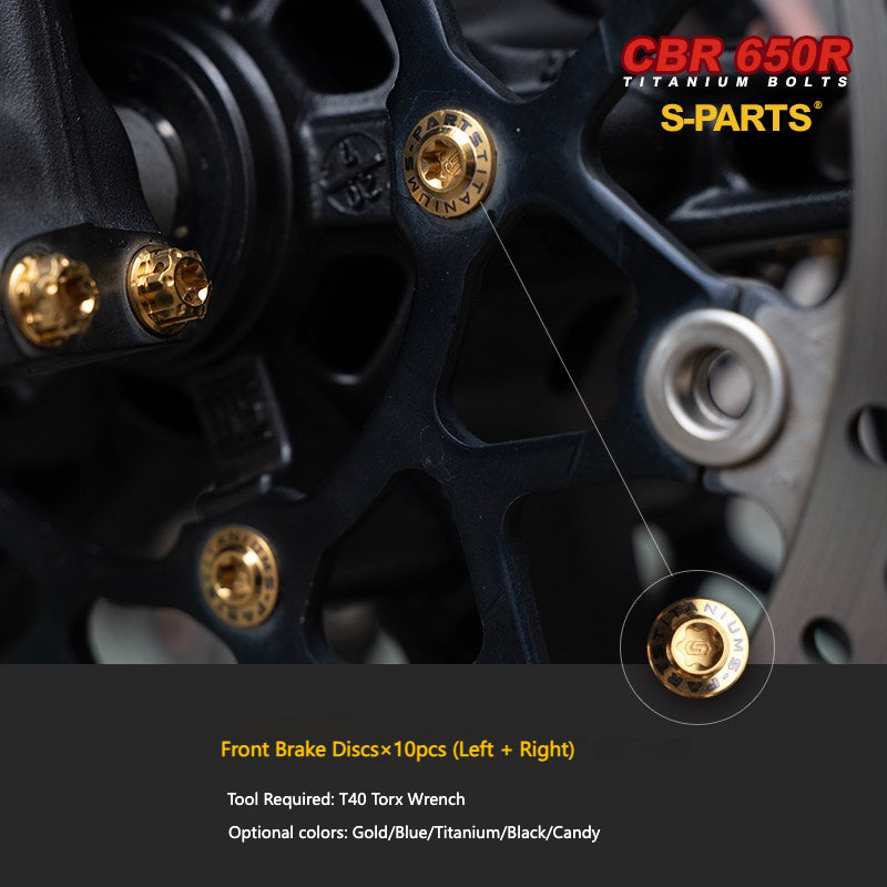 S-parts Titanium Safety, Braking & Handling Bolts Kit for Honda CBR650R