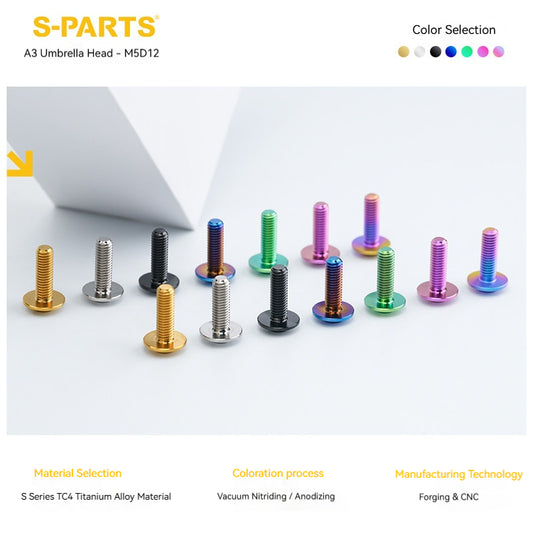 SPARTS A3 Series Titanium Bolt – Button Head M5× L10-55 D12 – S-Grade TC4 Motorcycle Titanium Bolt Upgrade
