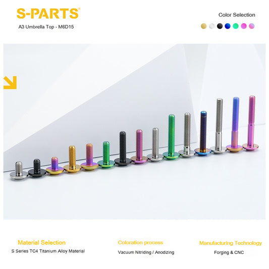 SPARTS A3 Series M6 Titanium Button Head Bolt D15 Grade TC4 | Motorcycle &Bike Upgrade Screw