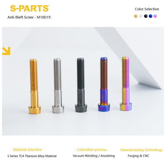SPARTS Titanium Anti-Theft Fasteners M10×L20-80 D19 P1.25 – Brake Caliper Locking Screw for Motorcycle
