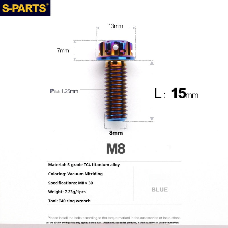 SPARTS M8 A3 Titanium Bolts TC4 Standard Head Fasteners