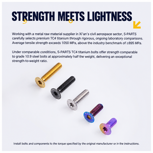 SPARTS M6×10–65mm Titanium Torx Countersunk Bolts for Motorcycle Frames