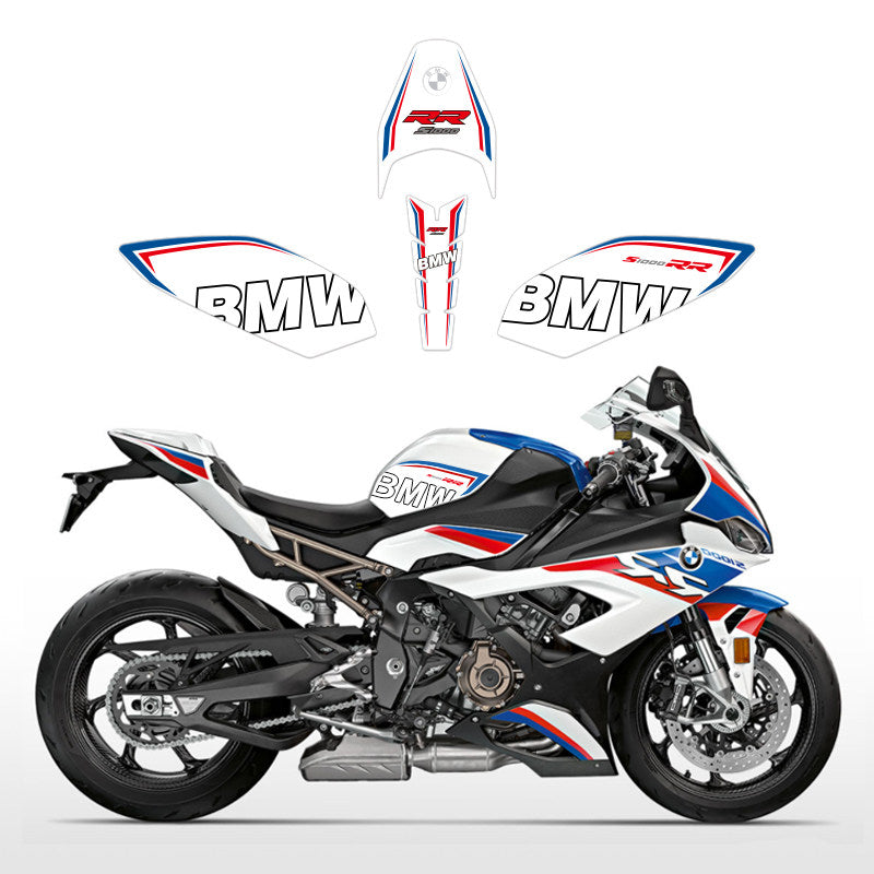 BMW S1000RR Fuel Tank Fishbone Grip Pad Sticker Thick Anti-Slip Tank Decal Kit Colorful Motorcycle Styling Graphics