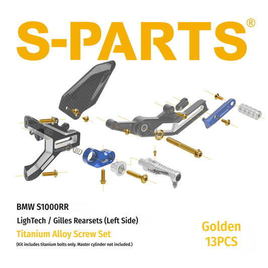 SPARTS BMW S1000RR Titanium Rearset Bolt Kit for LighTech / Gilles Tooling