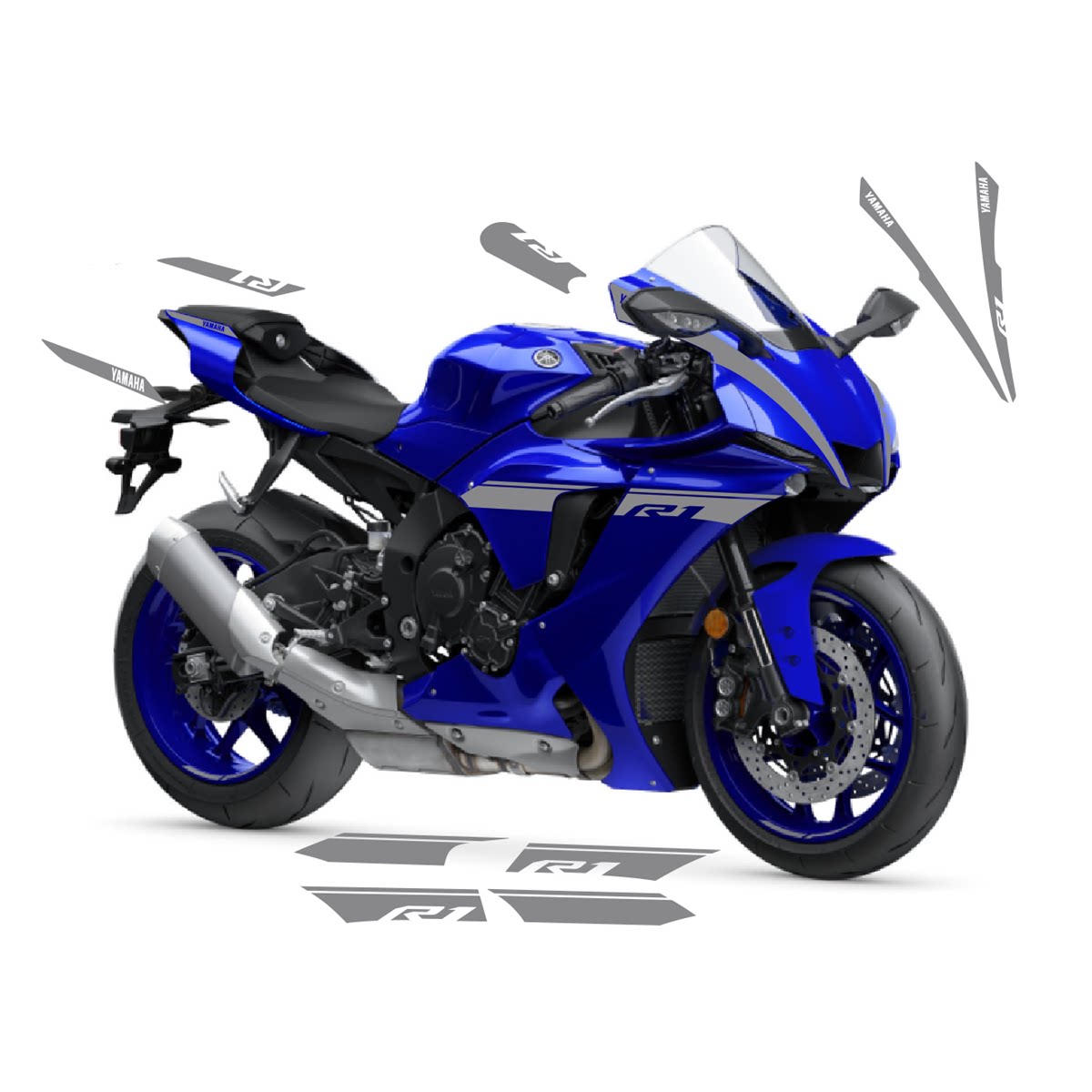 2023 Yamaha YZF-R1 Full Body Stripe Cutout Graphics Decals Motorcycle Fairing Stickers