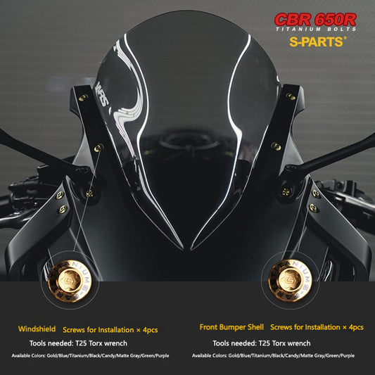 S-parts Titanium Bodywork, Cockpit & Styling Bolts Kit for Honda CBR650R