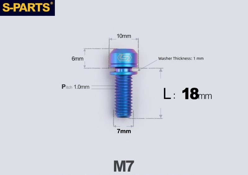 SPARTS A2 Series M7x18mm Titanium Bolt