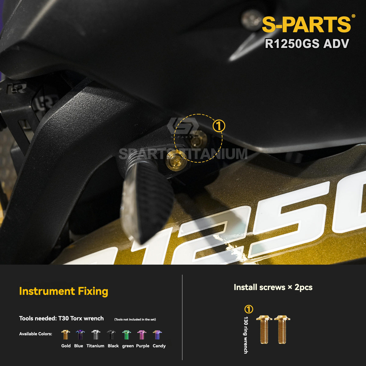 SPARTS Titanium Brake, Suspension & Handlebar Bolt Kit for BMW R1250GS / ADV