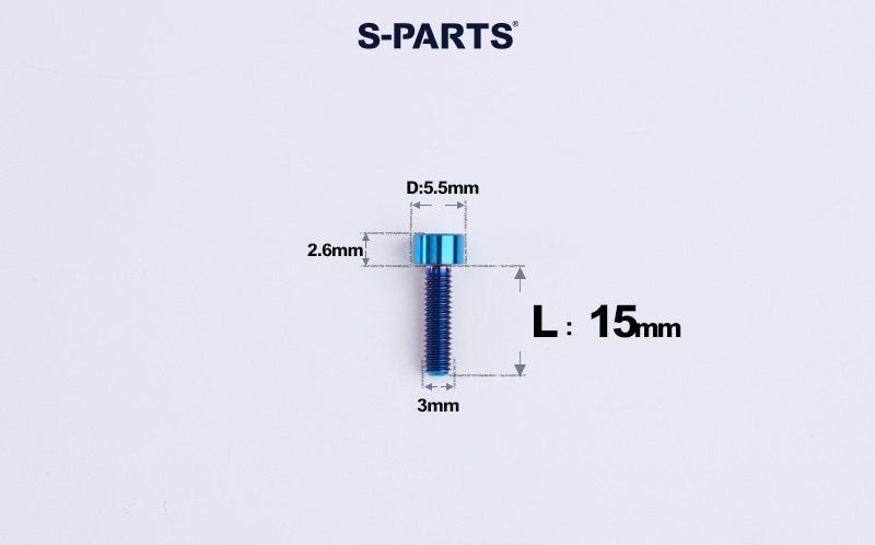 SPARTS M3 L6-20 Classic Button Head Blue Titanium Bolt