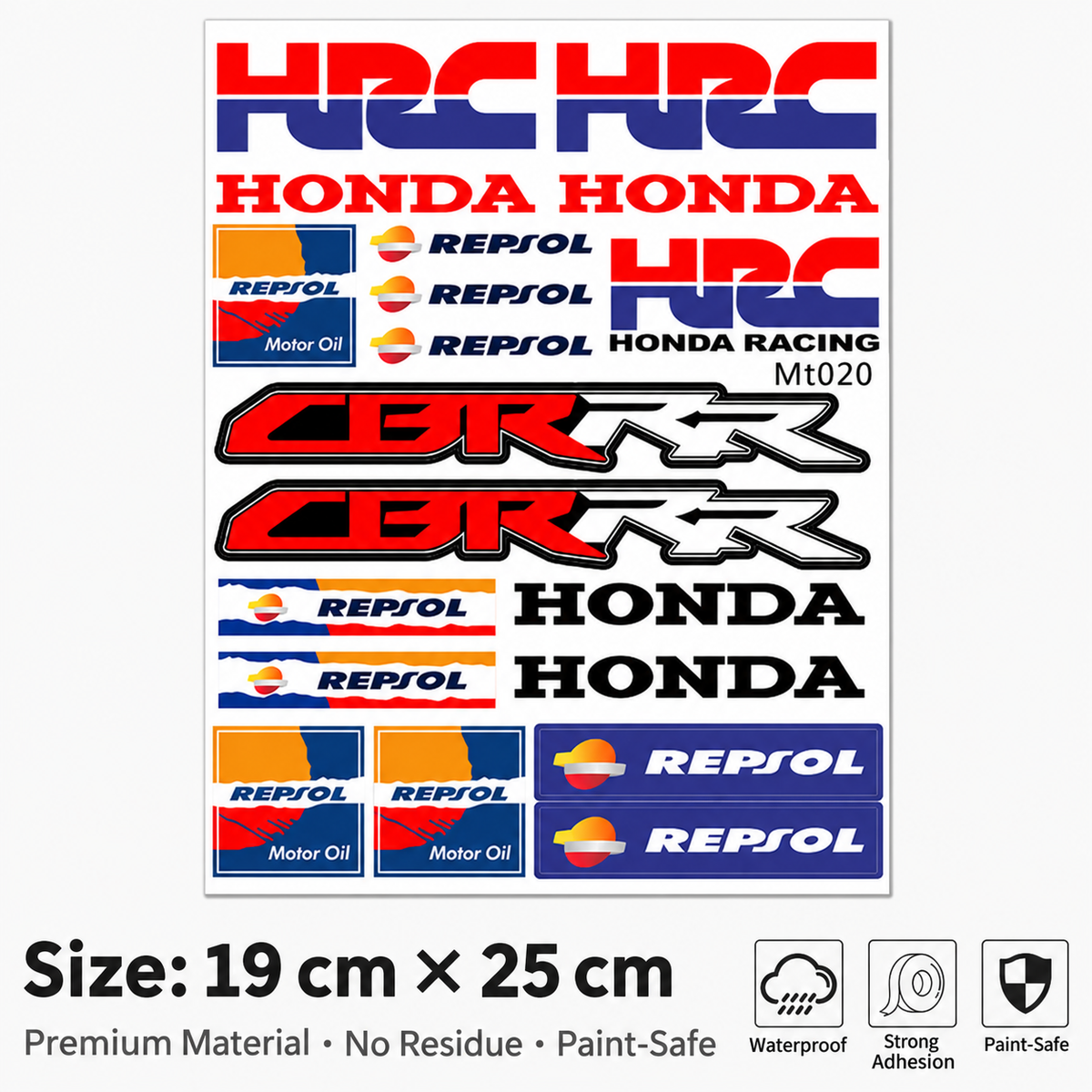 Honda HRC CBR SHOWA Motorcycle Decals Waterproof Body & Helmet Stickers
