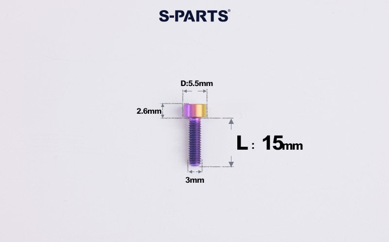 SPARTS M3 L6-20 Classic Button Head Candy Color Titanium Bolt