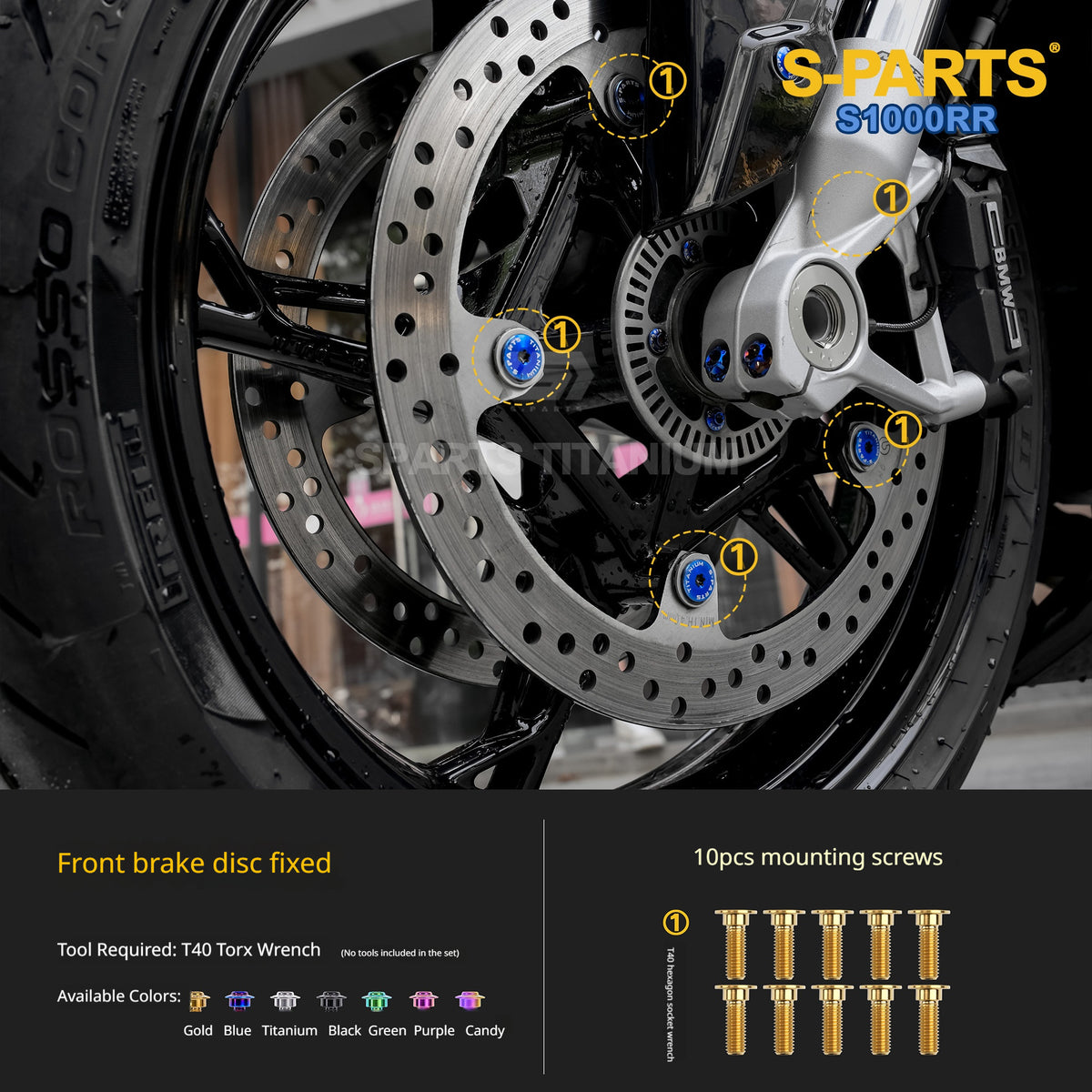 SPARTS Titanium Fairing Bolts Kit Windshield Mirror Screws Fasteners for BMW S1000RR Tuning