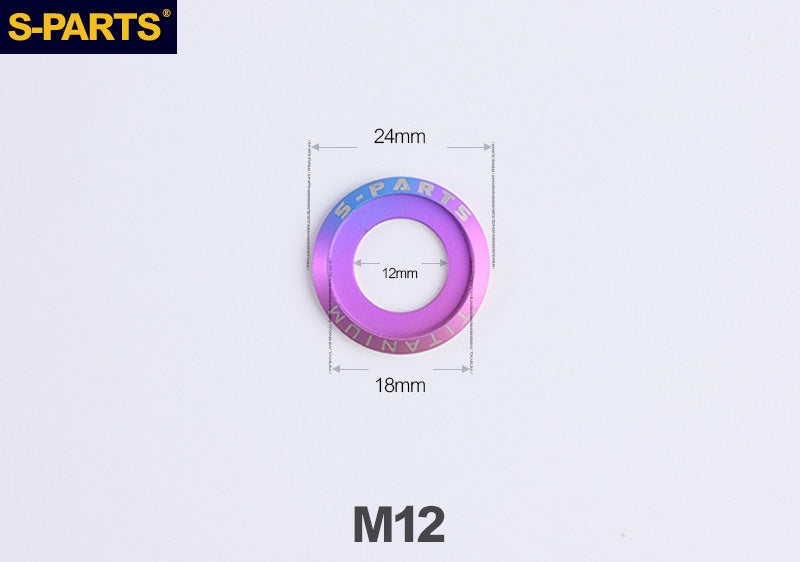 S-PARTS M3 / M4 / M5 / M6 / M8 / M10 / M12 TC4 Titanium Flat Washers forMotorcycles & Bicycles