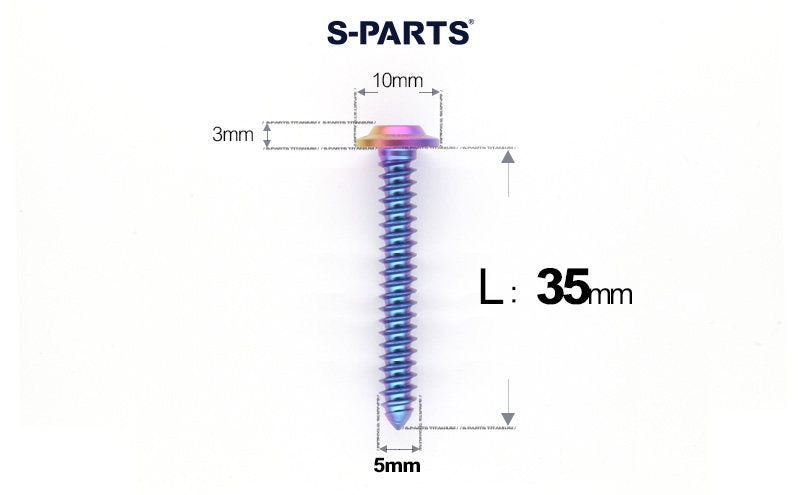 SPARTS Button Head M5×L10-35 Titanium Screws Self-Tapping Bolt