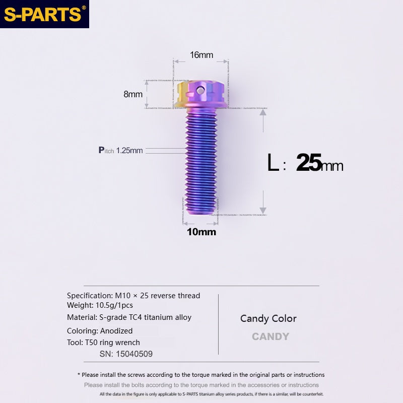 SPARTS Titanium MirrorMotorcycle Rearview Mirror Bolts· M8/M10