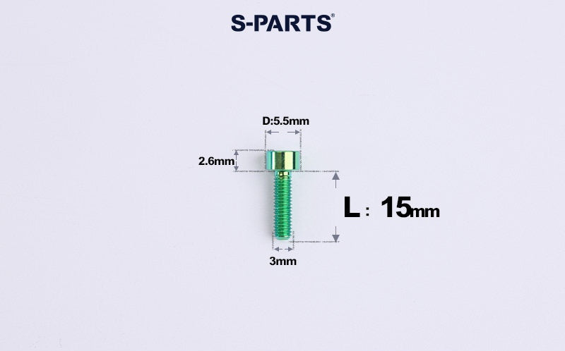 SPARTS M3 L6-20 Classic Button Head Green Titanium Bolt for motocycle