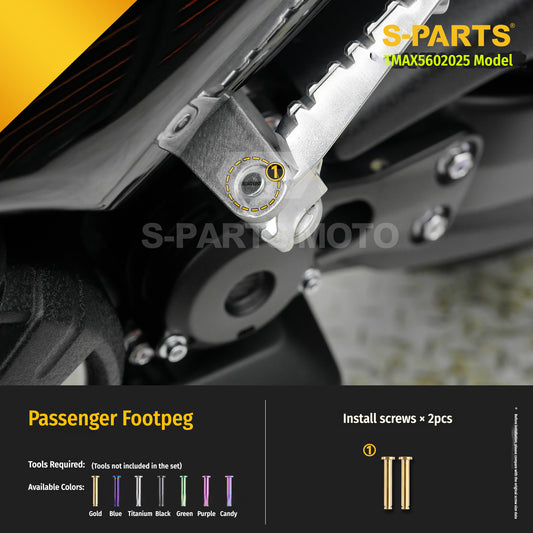 SPARTS Titanium Bolt Kit for YAMAHA TMAX560 2025-Rear Swingarm & Rear Wheel Section