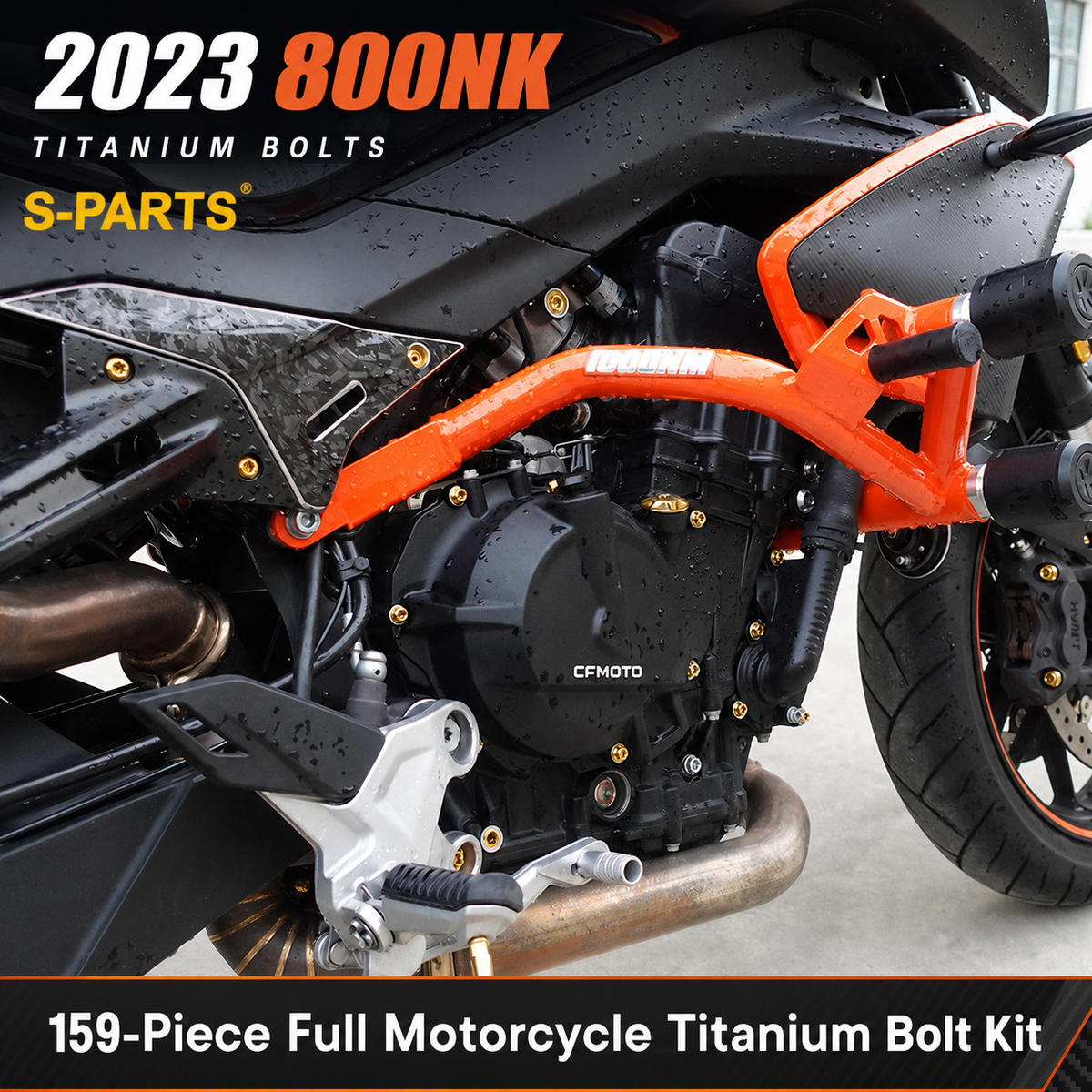 S-PARTS TC4 Titanium Full Motorcycle Bolt Kit for CFMOTO 800NK