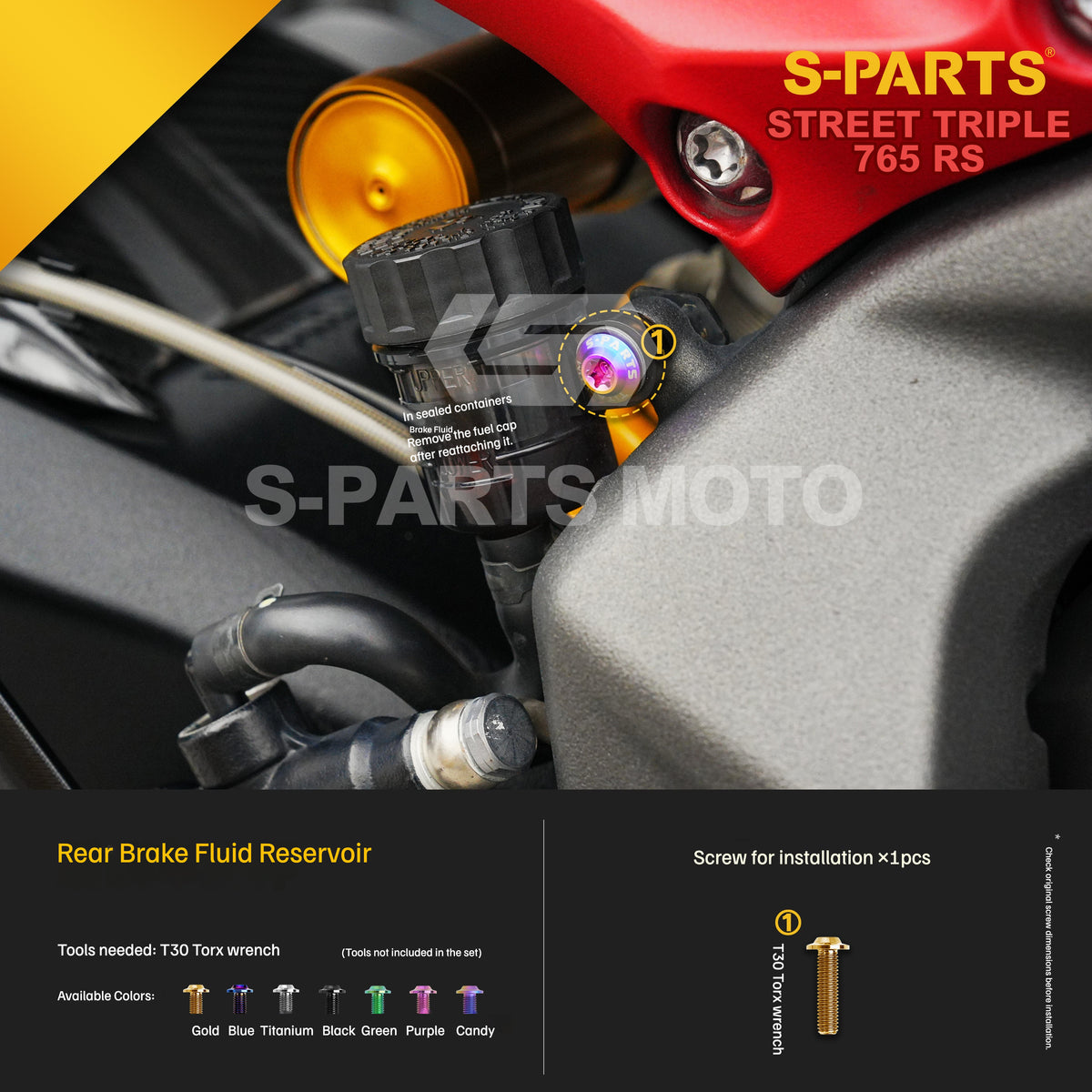 SPARTS Titanium Bolts for Triumph Street Triple 765 RS – Brake System Upgrade Fasteners