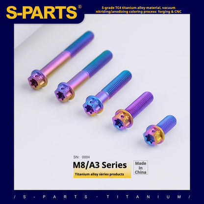 SPARTS A3 Series Candy Color Titanium Screws M8 L10–120mm for Motorcycle Bicycle Car Modification