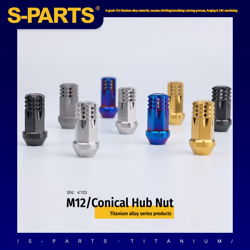 S-PARTS Titanium M12 Car Wheel Lug Nut Set