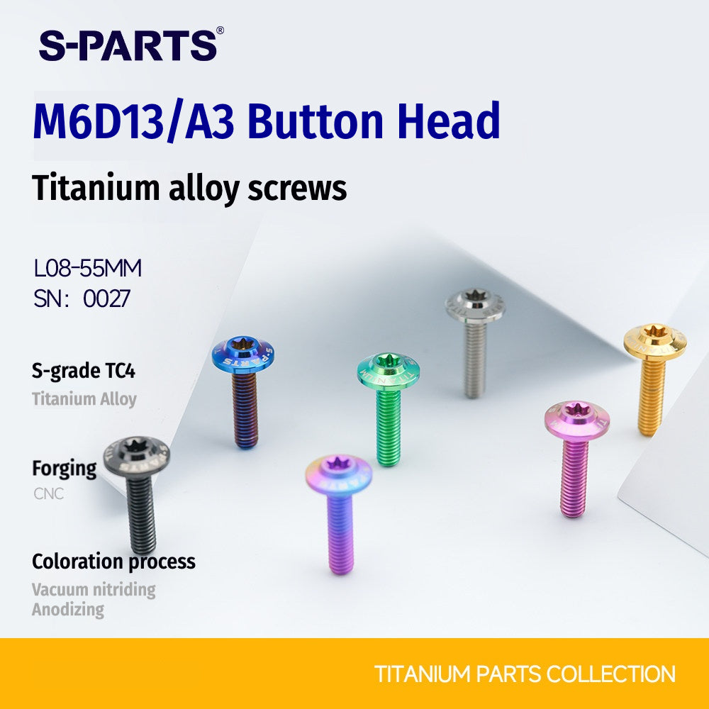 SPARTS A3 M6 D13 Titanium Button Head Bolts for Motorcycle Upgrades