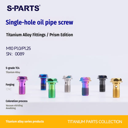 SPARTS M10 Single-Hole Banjo Bolt Hex Head – TC4 Titanium Brake Line Bolt for Motorcycle Calipers