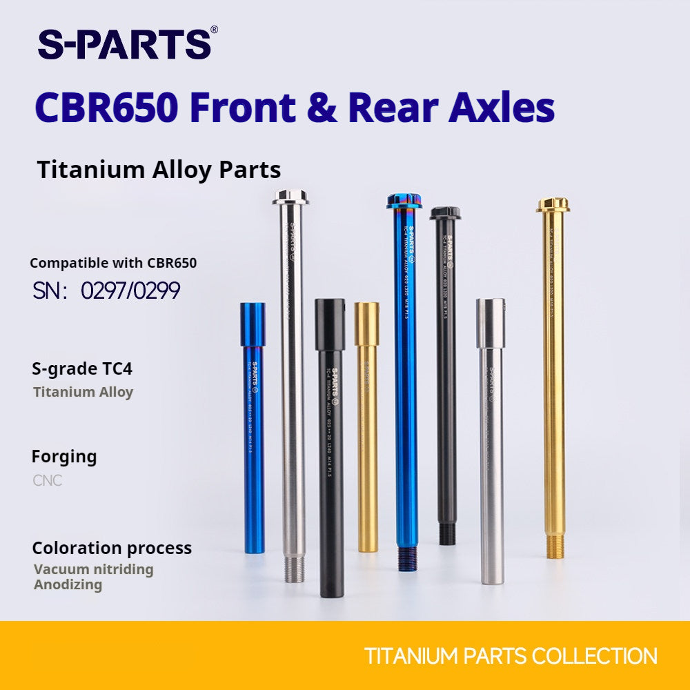 SPARTS Honda CBR650 Titanium Axle Kit (Front & Rear) – Lightweight Motorcycle Upgrade Set