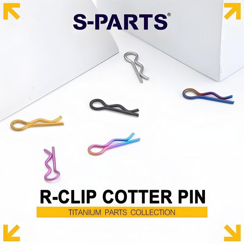 S-PARTS Titanium R Clip Pin 17.5mm Motorcycle Brake Caliper Fastener Retaining Pin Bolt Accessory