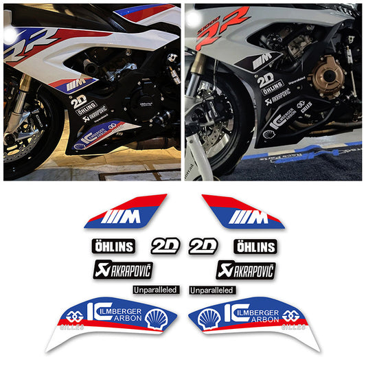 BMW S1000RR (2019–2022) M Package / Double R Track Lower Fairing Decal Kit Motorcycle Racing Graphics Sticker Set