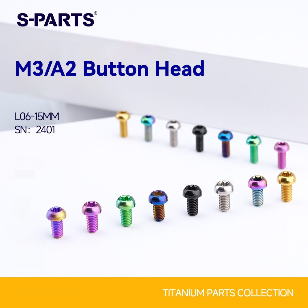 S-PARTS M3 A2 Truss Head Titanium Bolts for Bicycle Brakes & Components (L6-L15)