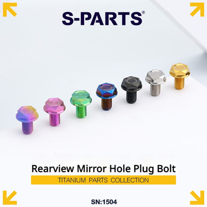 S-PARTS TC4 Titanium Mirror Plug Bolt M8 M10 RH/LH for Motorcycle