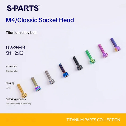 SPARTS Titanium Socket Head Bolts M4x6–25mm for Motorcycles
