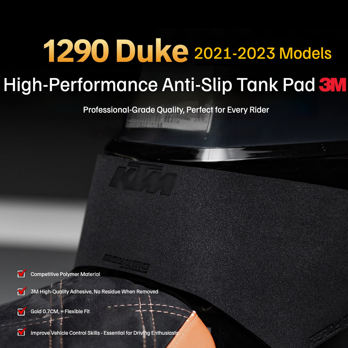 KTM 1290 Super Duke R 2021–2023 Performance Tank Grip Pad Anti-Slip Tank Protector with 3M Adhesive