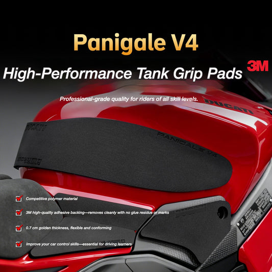 Ducati Panigale V4 Tank Grip Pads | Thick Polymer Construction | 3M Adhesive