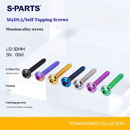 SPARTS M4 D8.5 Titanium Truss Head Self-Tapping Screws for Motorcycles