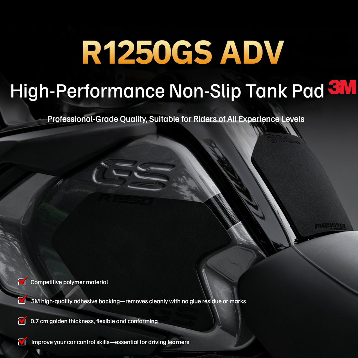BMW R1250GS Adventure High Performance Non-Slip Tank Pad with 3M Adhesive