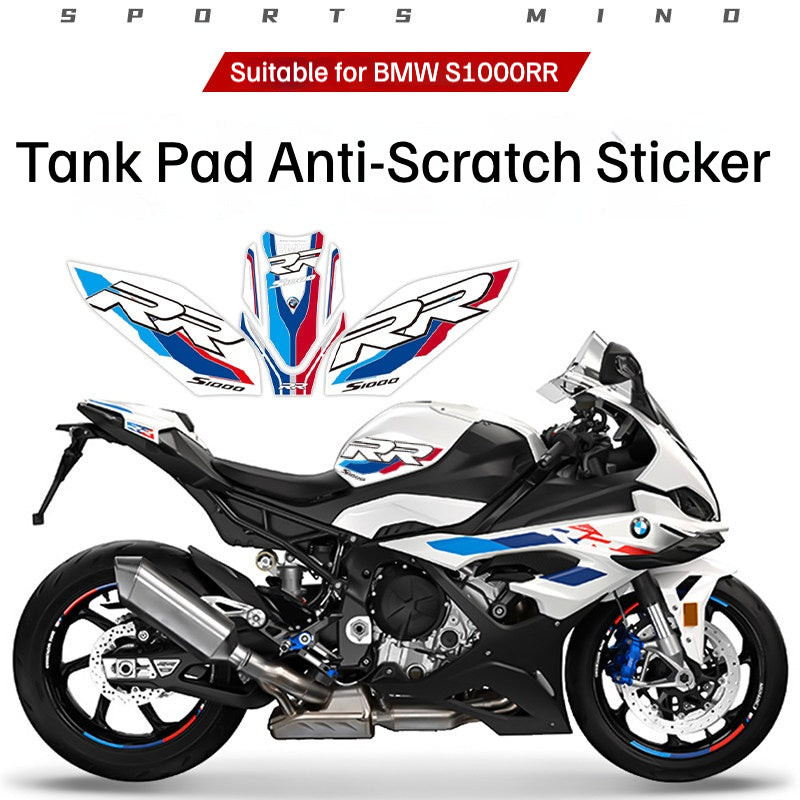 BMW S1000RR Tank Pad Fishbone Anti-Slip Tank Protector Sticker Waterproof Motorcycle Scratch Protection Decal
