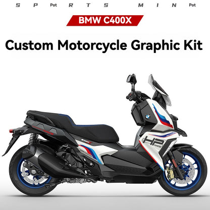 BMW C400X Motorcycle Graphic Kit Waterproof PVC Decal Sticker Fairing Protection Wrap