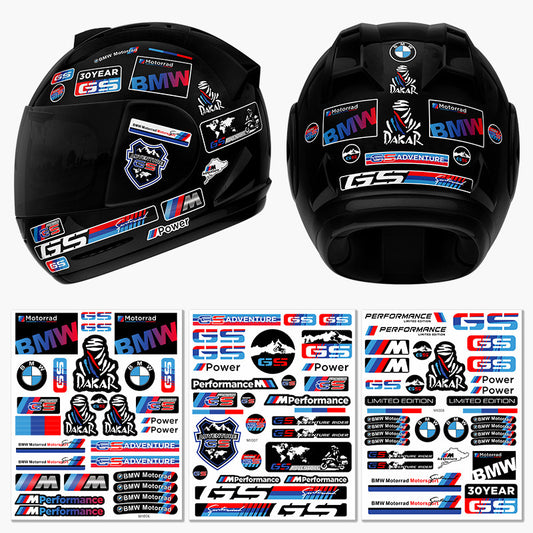 BMW Motorcycle Sticker Set | Creative Waterproof Decals for Helmet, Body & Panniers | BMW Logo & GS Adventure Styling